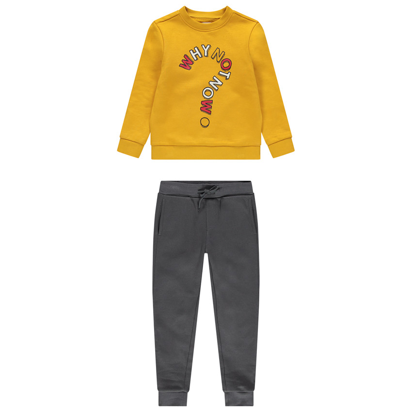 Jogging en molleton à inscription printée fantaisie 