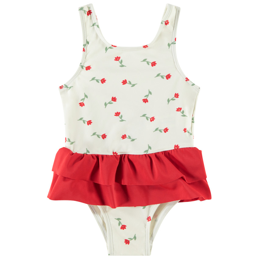 Maillot de baño de una pieza efecto 2 en 1 estampado flores para niña bebé  Additional Maillot de baño de una pieza efecto 2 en 1 estampado flores para niña bebé