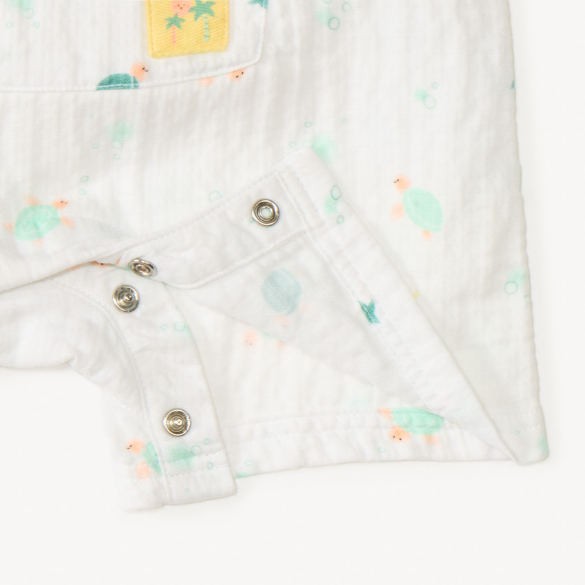 Combinaison corta estampada de tortuga para bebé niño 