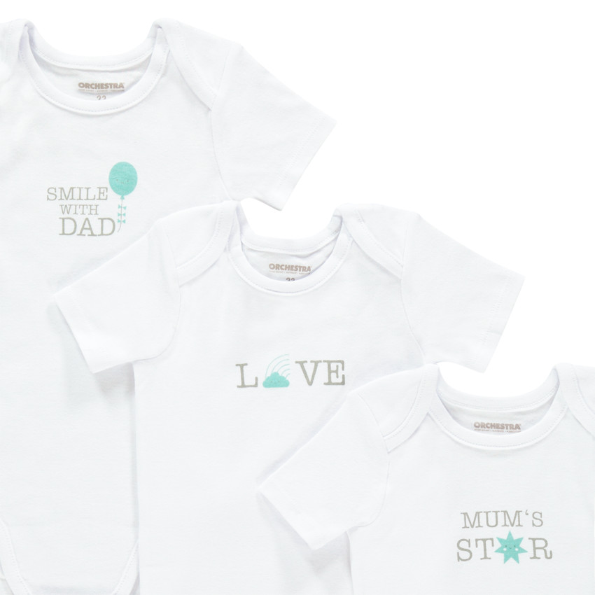 Pack de 5 bodies de manga corta con mensaje estampado  Additional Pack de 5 bodies de manga corta con mensaje estampado