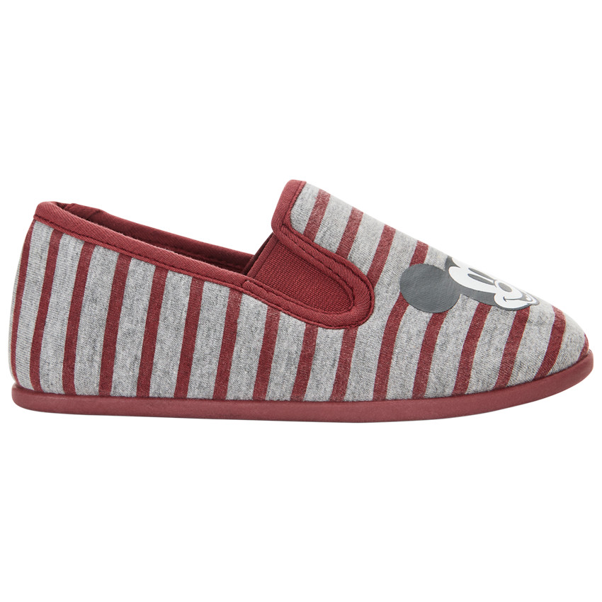 Zapatillas bajas grises jaspeadas con rayas y estampado de Mickey Disney para niño 