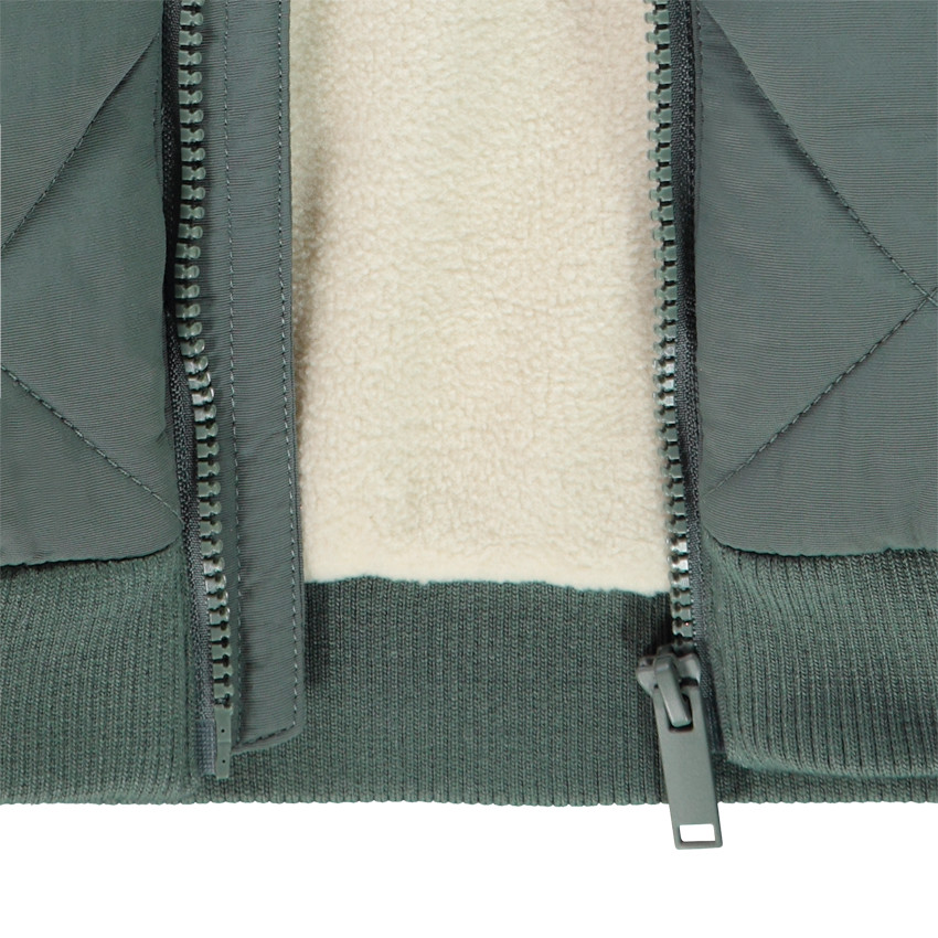 Chaqueta de nylon lisa con forro de micropolar para niño 