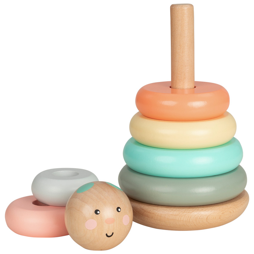 Torre anillos de madera para apilar Crazy Colors  Additional Torre anillos de madera para apilar Crazy Colors