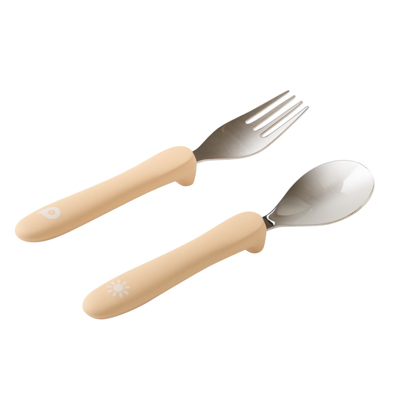 Set de cubiertos cuchara y tenedor Miamix - beige. 