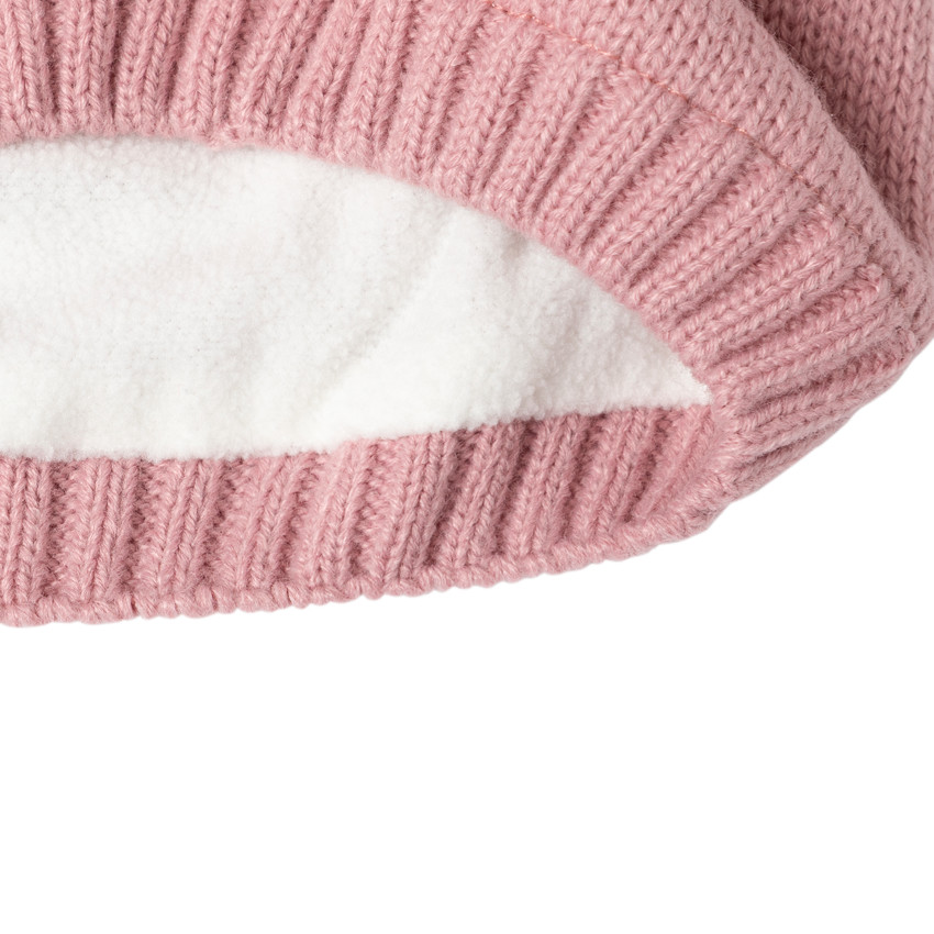 Gorro de punto con pompones de pelaje sintético  Additional Gorro de punto con pompones de pelaje sintético