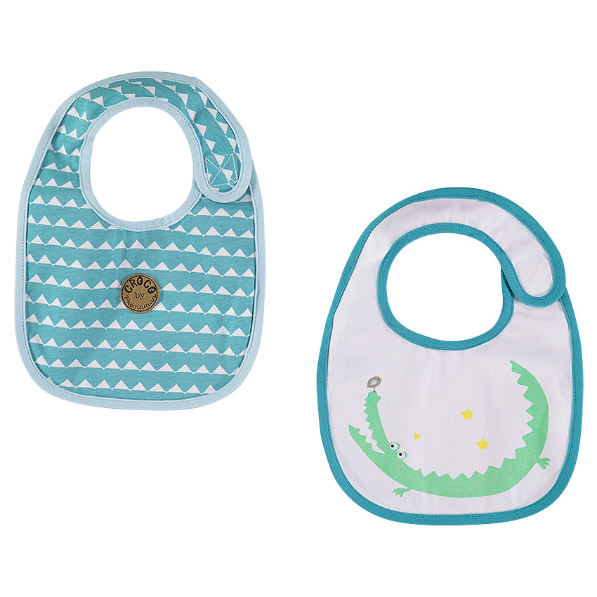 Pack de 2 baberos de punto con estampado e imagen de cocodrilo  Additional Pack de 2 baberos de punto con estampado e imagen de cocodrilo