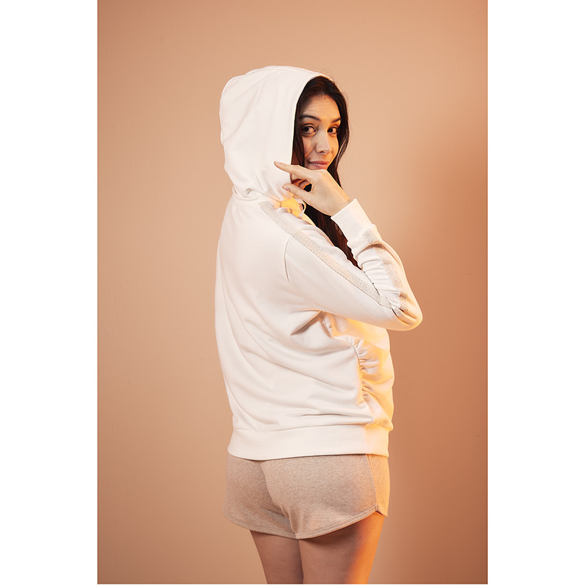 Sudadera de embarazo de felpa lisa con capucha 