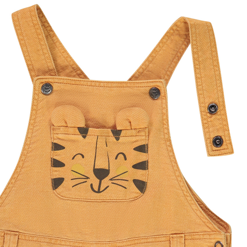Salopette courte print ludique tigre pour bébé garçon 