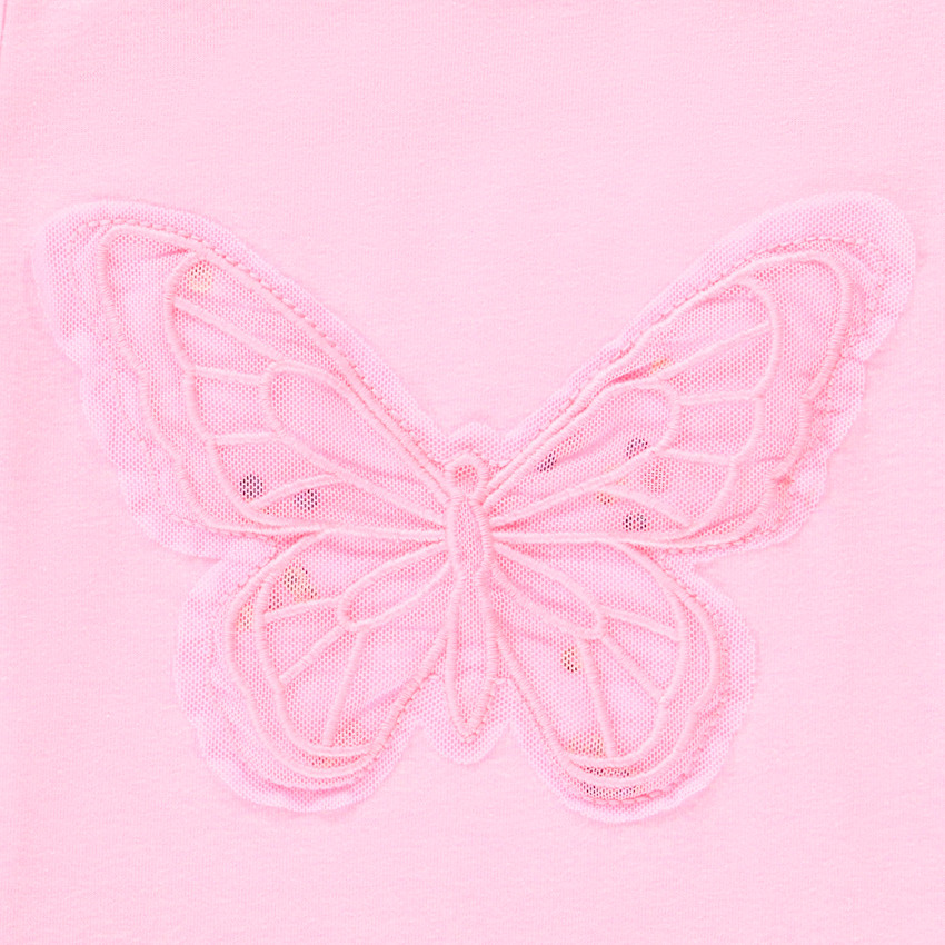 Camiseta sin mangas con parche de mariposa de tul y lentejuelas niña 