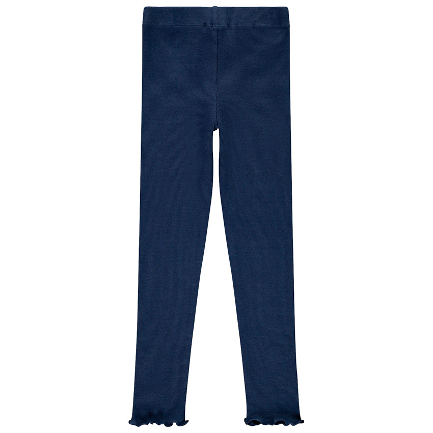 Leggings azul marino de punto acanalado para niña 