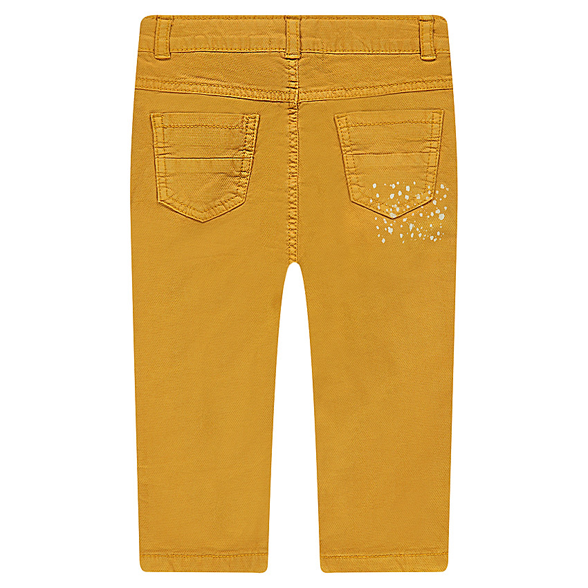 Pantalón de tela de fantasía con parches y bordados  