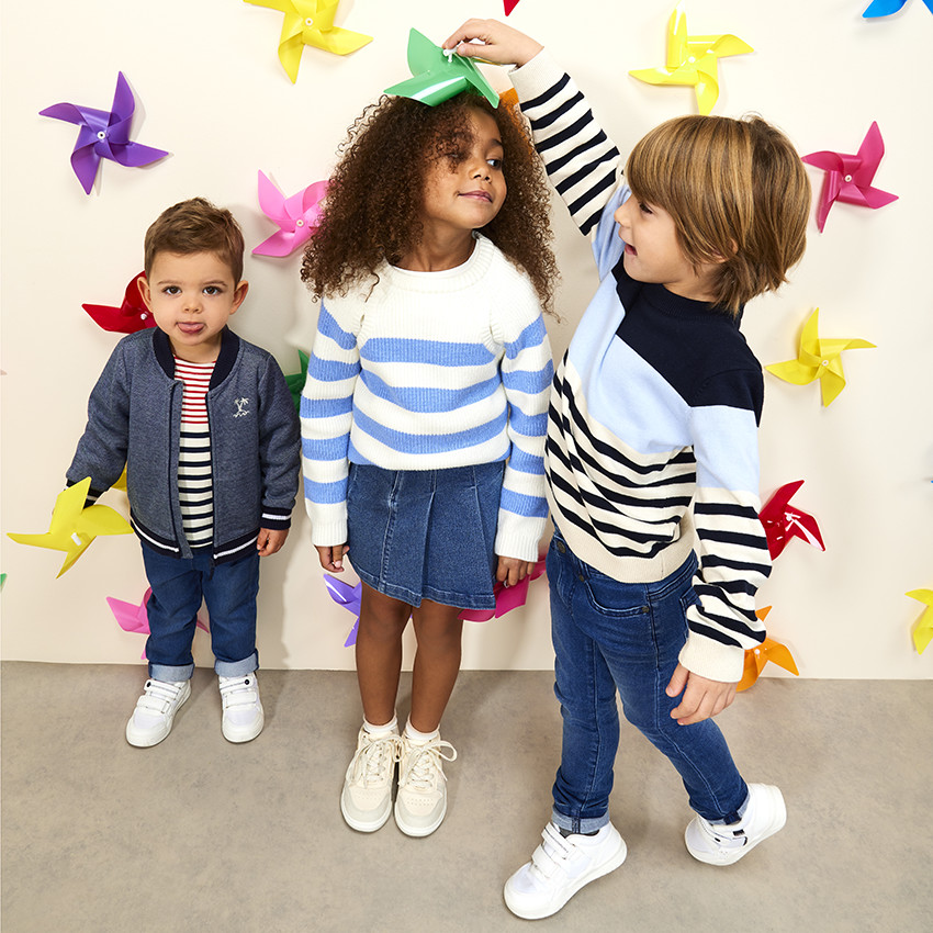 Chaleco cuello teddy de punto piqué para bebé niño 