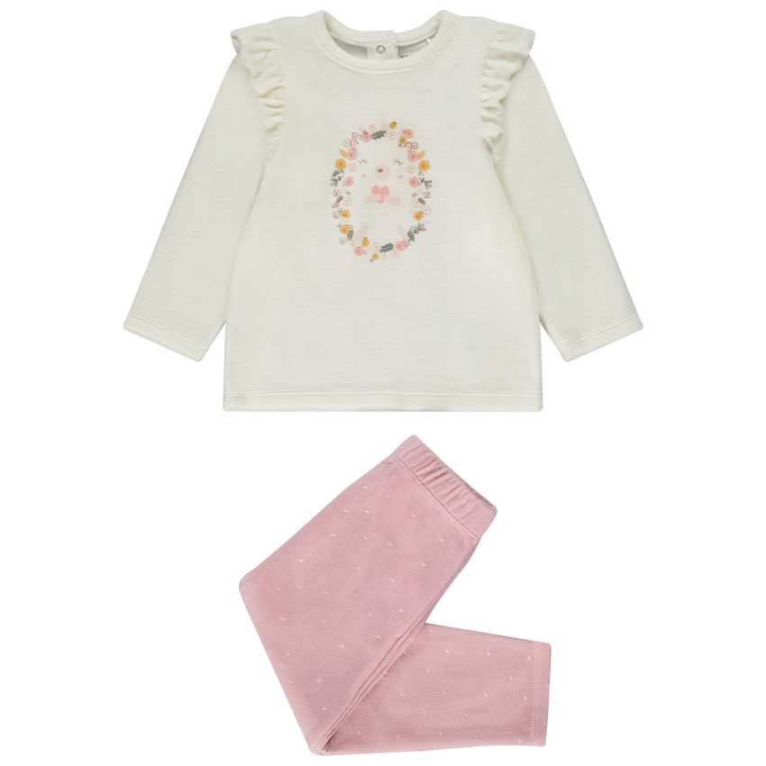 Pijama de 2 piezas de terciopelo para bebé niña 