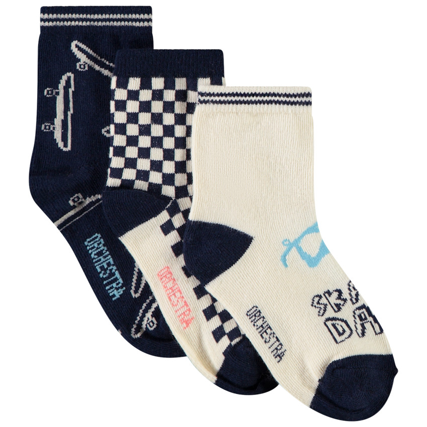 Pack de 3 pares de calcetines normales con estampado para niño  Additional Pack de 3 pares de calcetines normales con estampado para niño