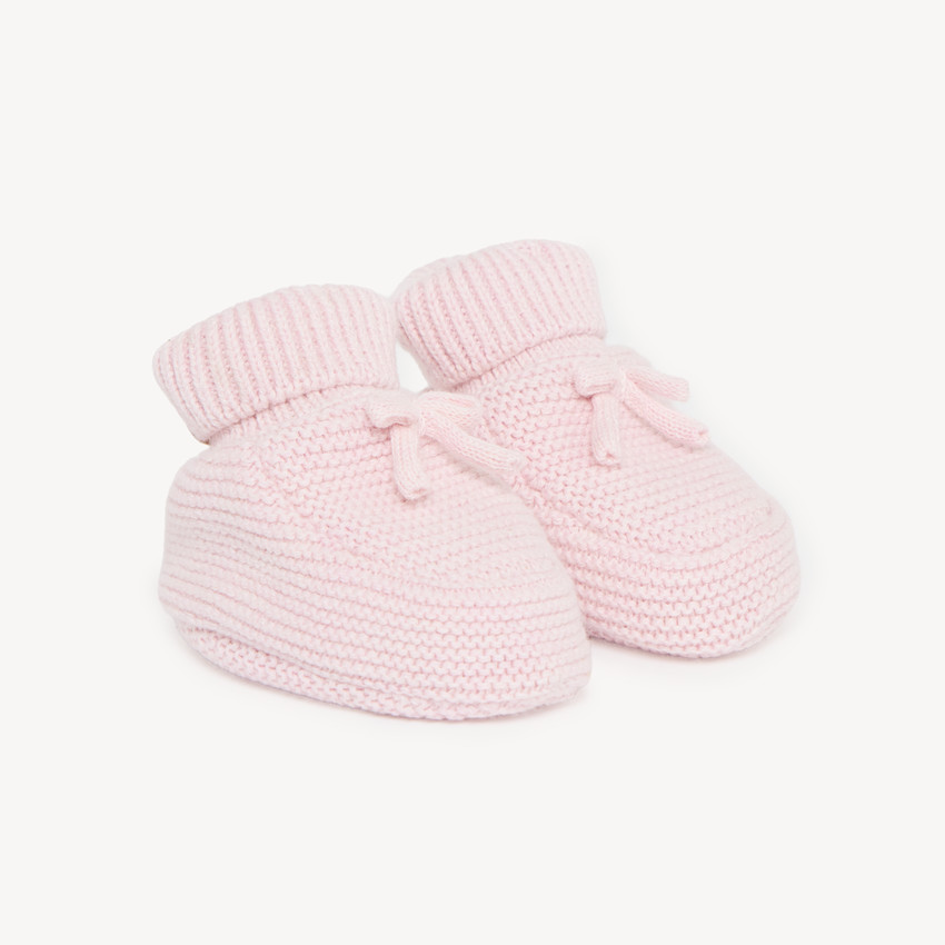 Par de pantuflas de punto liso para niña bebé 