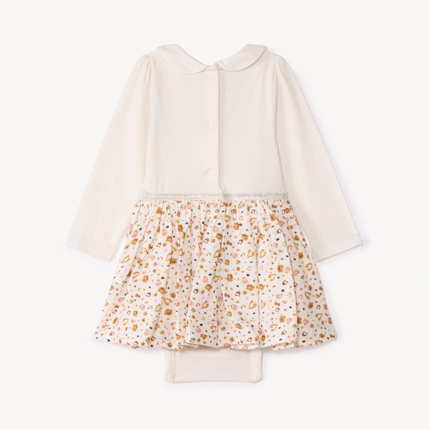 Ropita body efecto 2 en 1 con estampado de leopardo para niña. 