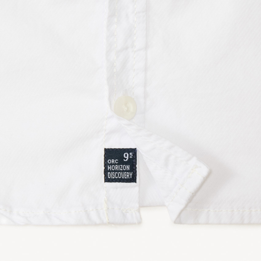 Camisa de algodón blanca de manga corta 