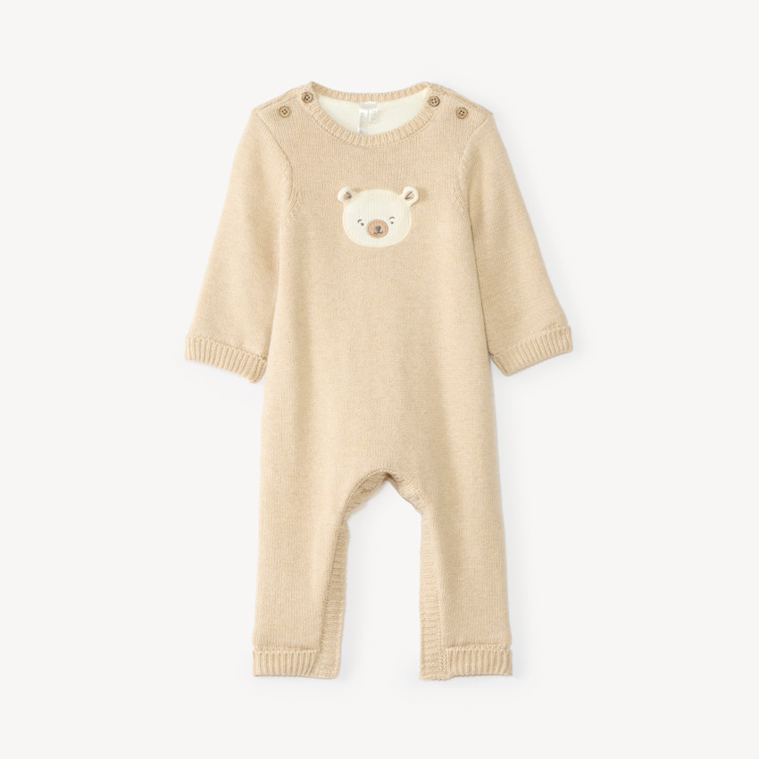 Monosuit de nacimiento de punto forrado de terciopelo 