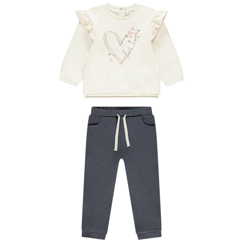 Conjunto de jogging y sudadera con volantes para bebé niña 