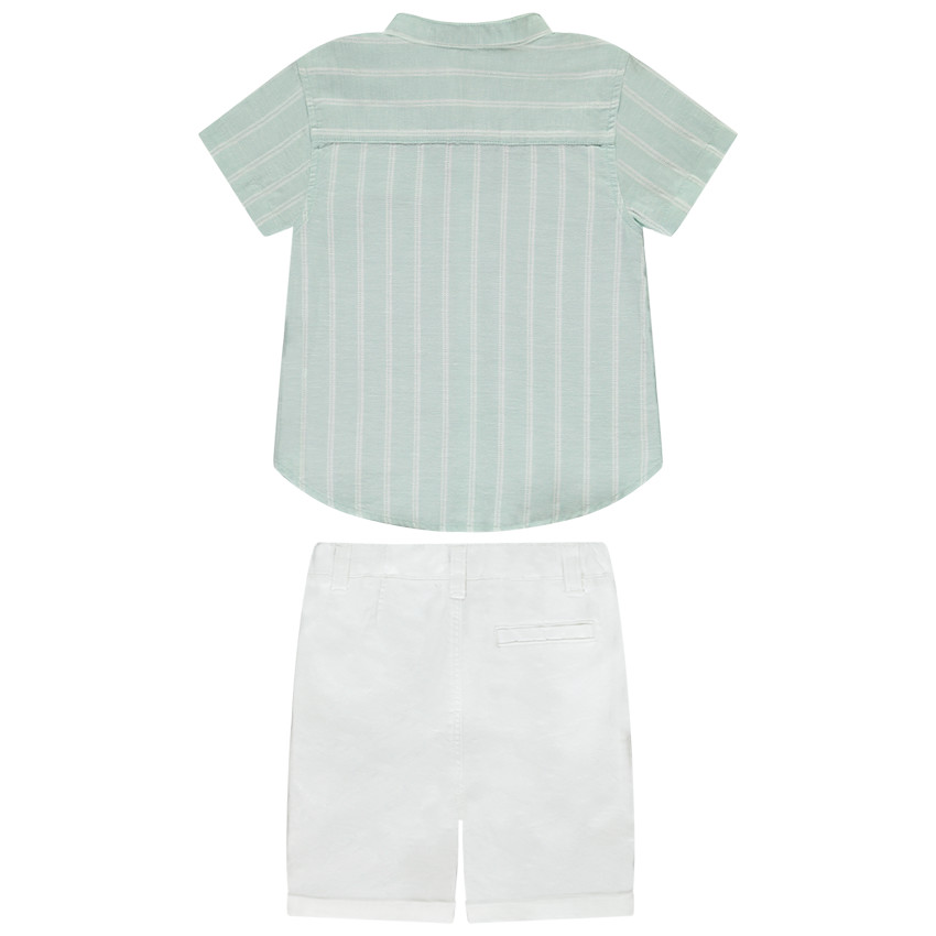 Conjunto de bermudas + camisa a rayas para bebé niño 
