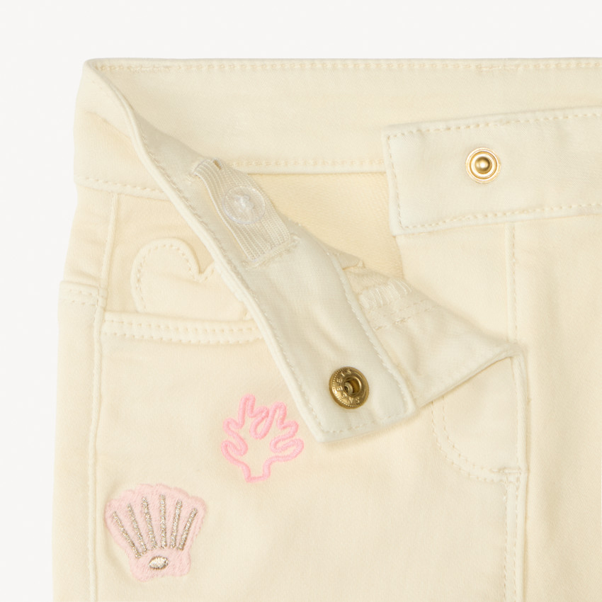 Short vaquero con bordado divertido para bebé niña 