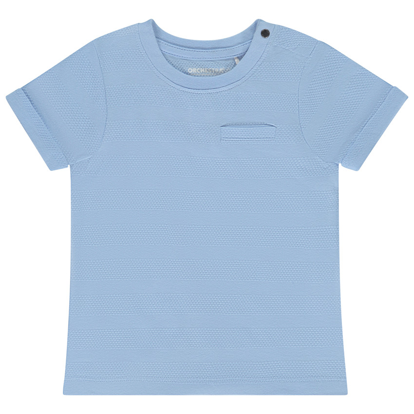 Camiseta de manga corta en jersey con efecto pop-corn para bebé niño 