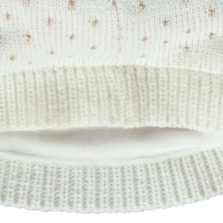 Gorro de punto con pompón para bebé niña 