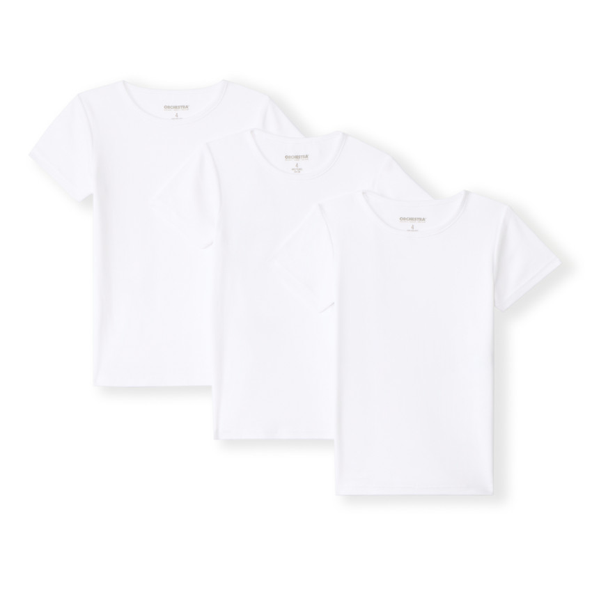 Lot de 3 maillots de corps manches courtes unis pour garçon 
