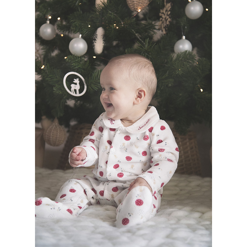 Pelele terciopleo motivo navideño 