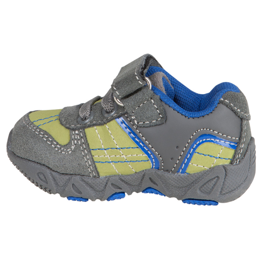 Zapatillas de deporte de caña baja con cordones con velcro de piel serraje 