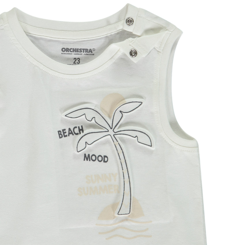 Camiseta sin mangas con motivo de palmera en relieve para bebé niño 