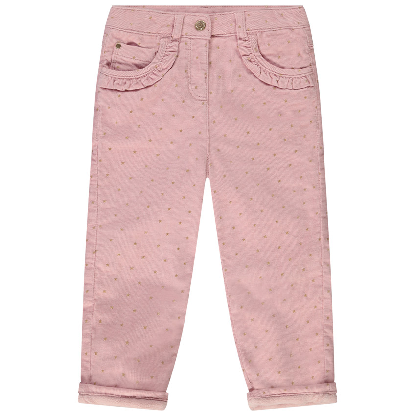 Pantalón slim de terciopelo milera estampado de estrellas para bebé niña 