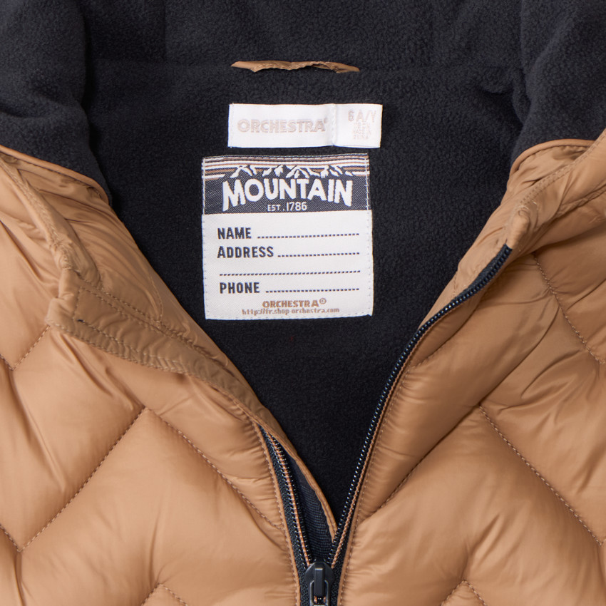 Anorak acolchado forrado liso con efecto cruzado para niño 