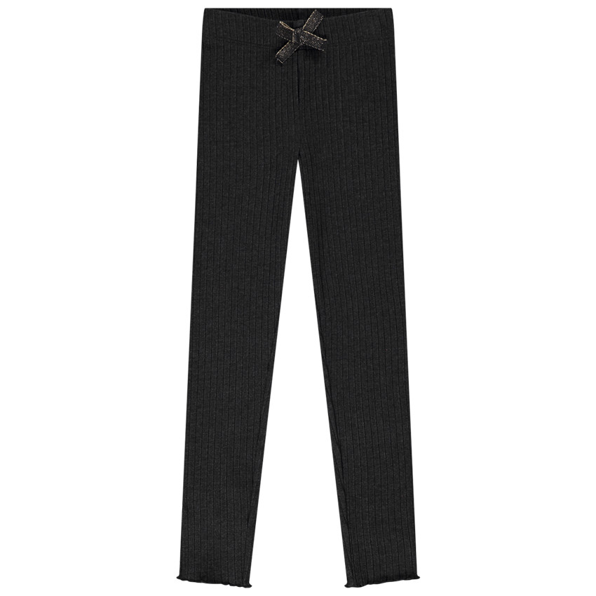 Leggings de punto acanalado con lazo para niña 
