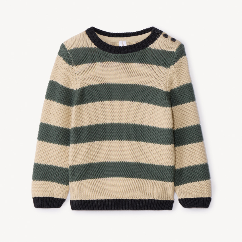 Pull manches longues en tricot à rayures pour bébé garçon 