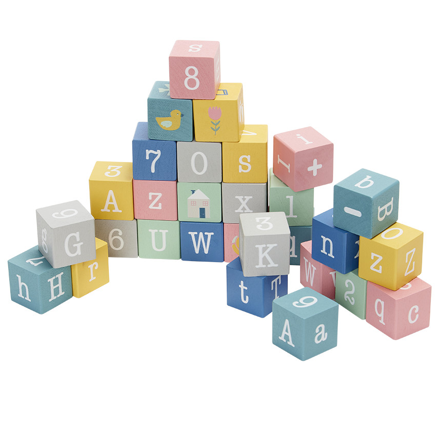 Set de 30 cubes alphabet en bois Little Poesy 