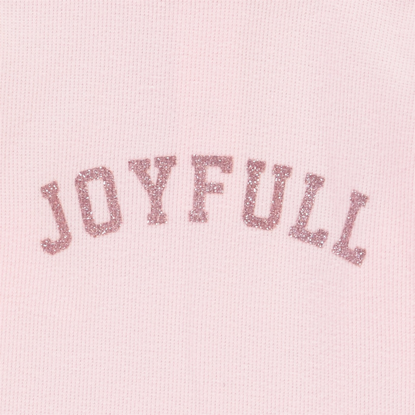 Camiseta interior de canalé con cuello alto y mensaje brillante para bebé niña 