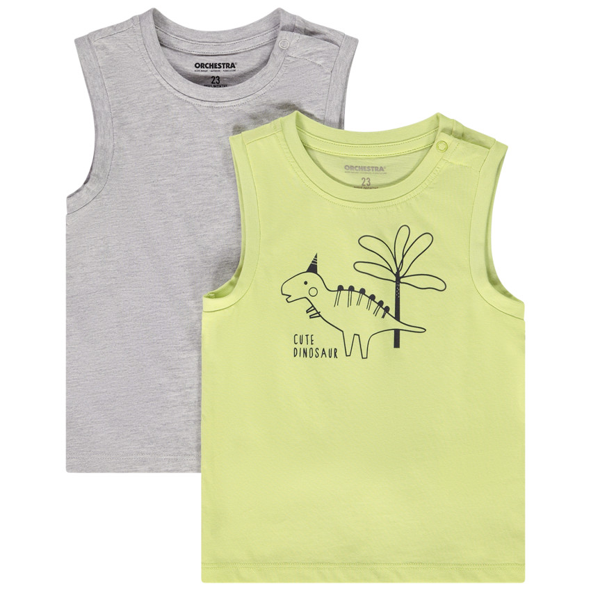 Lote de 2 camisetas sin mangas para bebé niño 