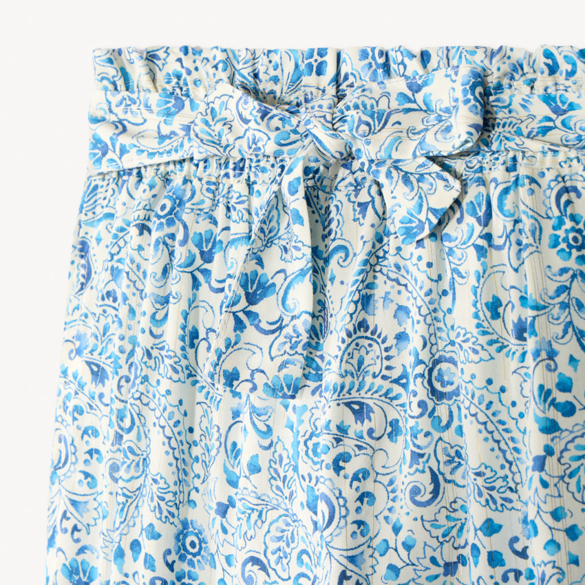 Pantalón fluido estampado paisley para niña 