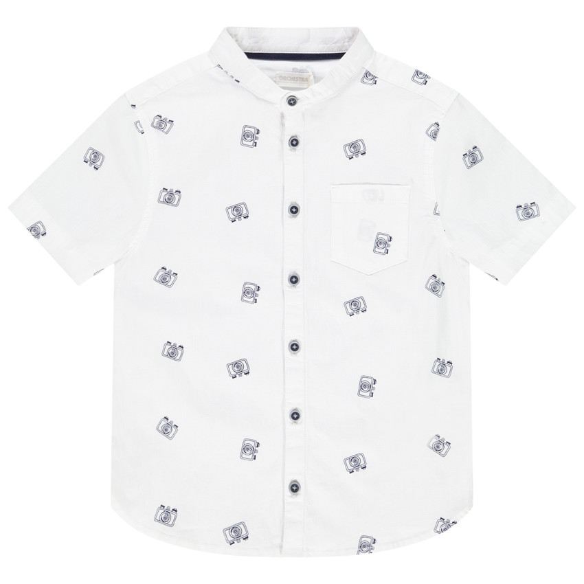 Camisa manga corta cuello mao 