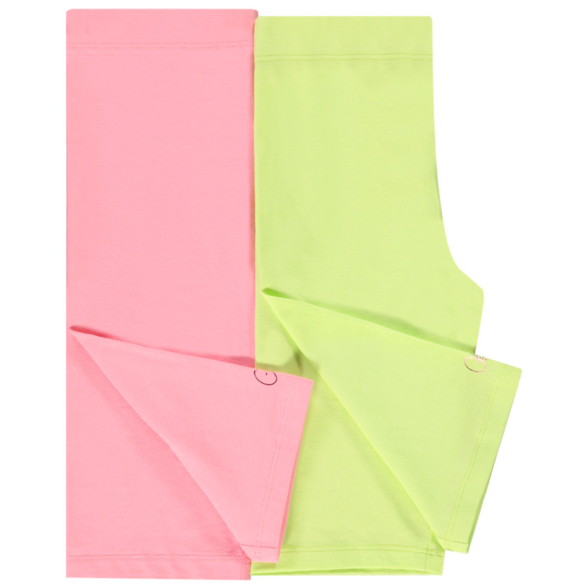 Pack de 2 calzoncillos ciclistas lisos de jersey para niña 