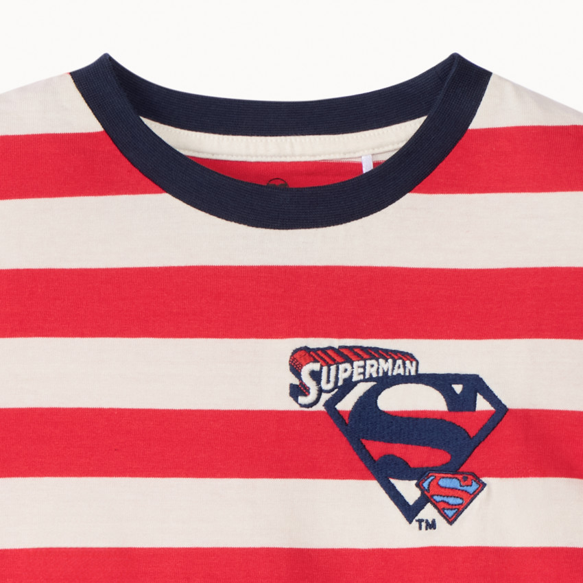 Camiseta de manga corta a rayas Superman Warner para niño 