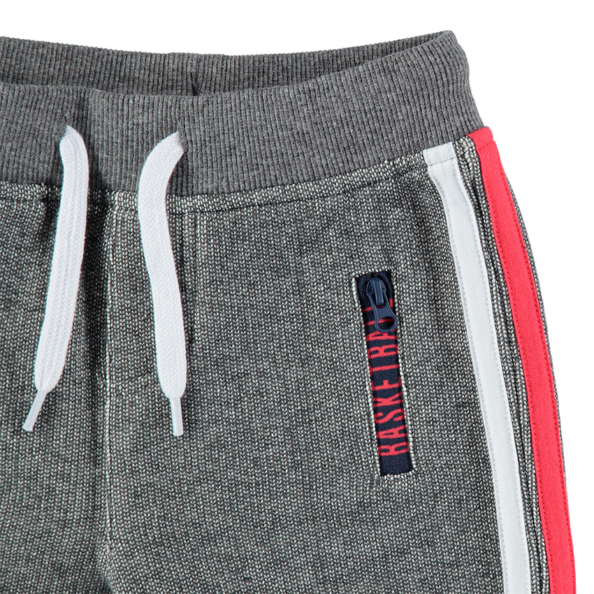 Bermudas de felpa de fantasía con bandas cosidas 