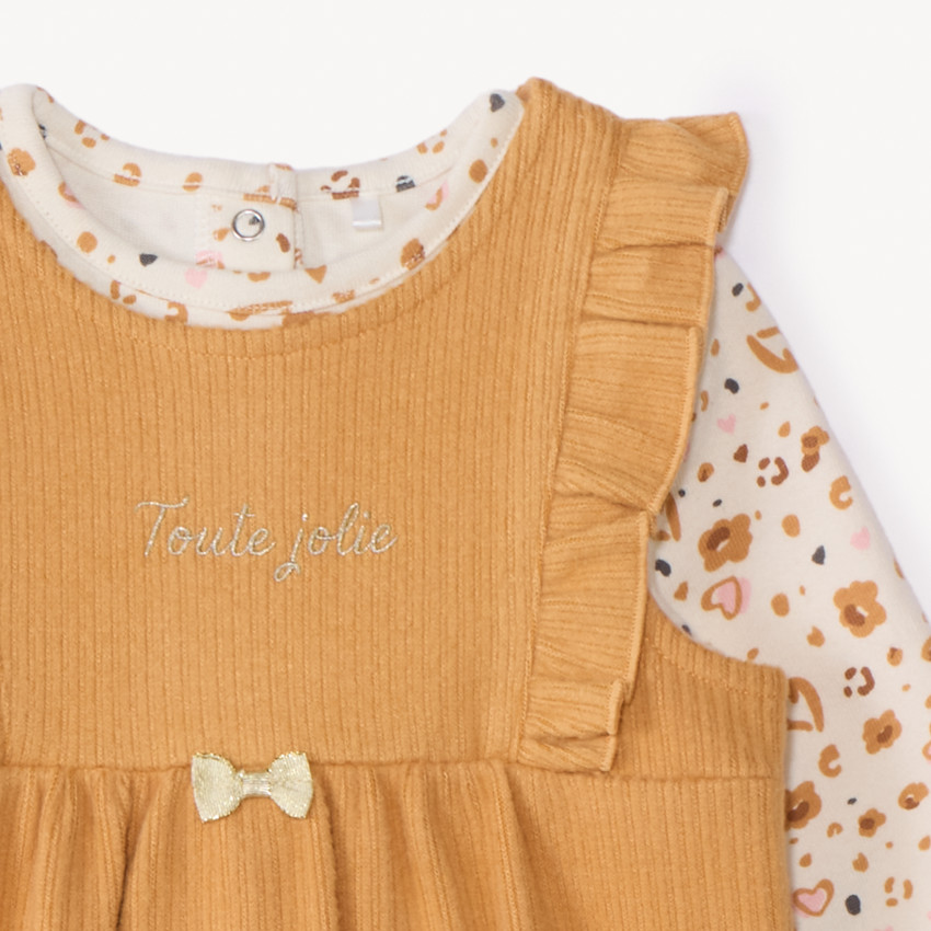 Conjunto de 2 piezas con estampado de leopardo para niña. 