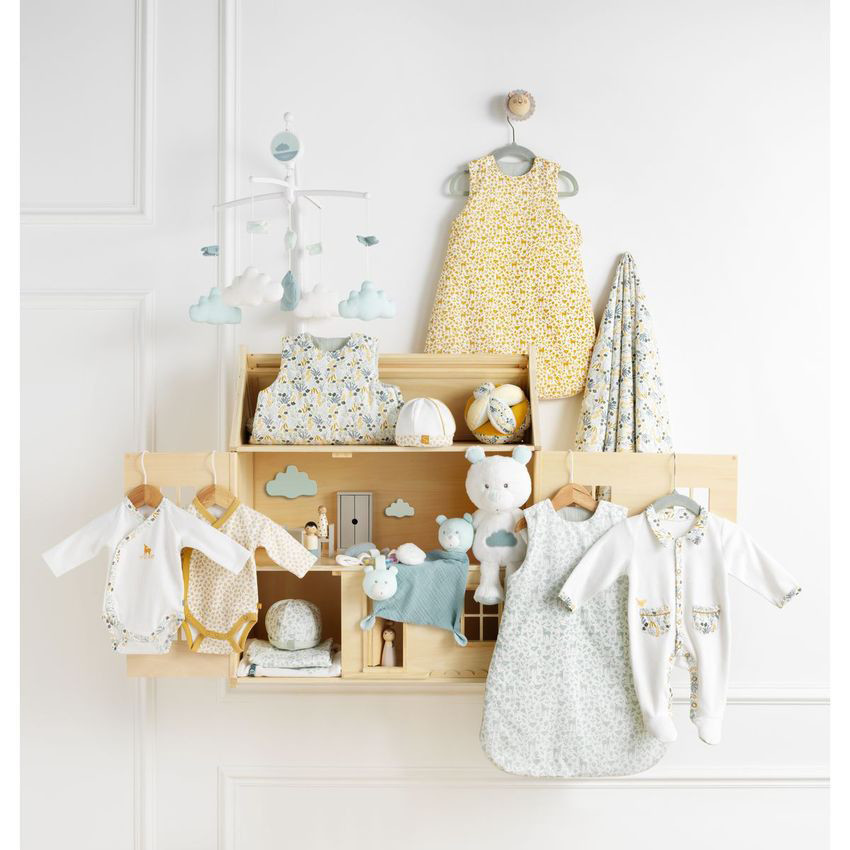 Gigoteuse sans manches ouatinée 0-6M - Tilleul Promenons-nous 