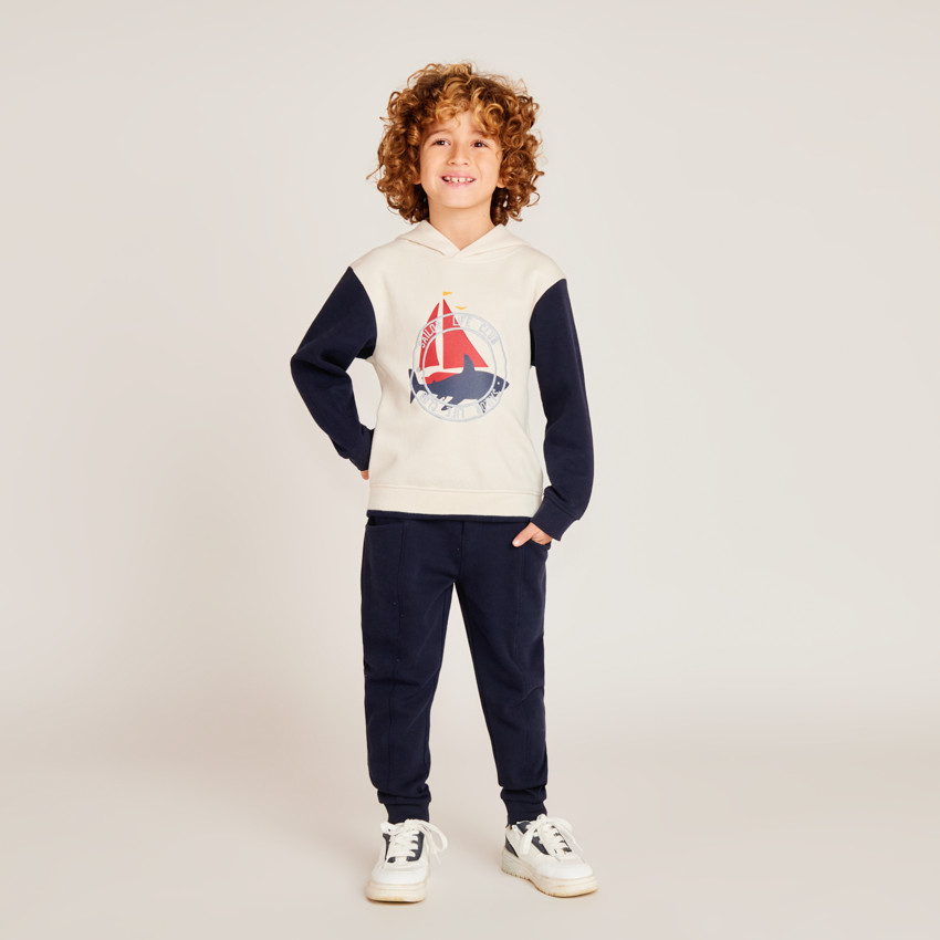 Conjunto de chándal con print de bote para niño 