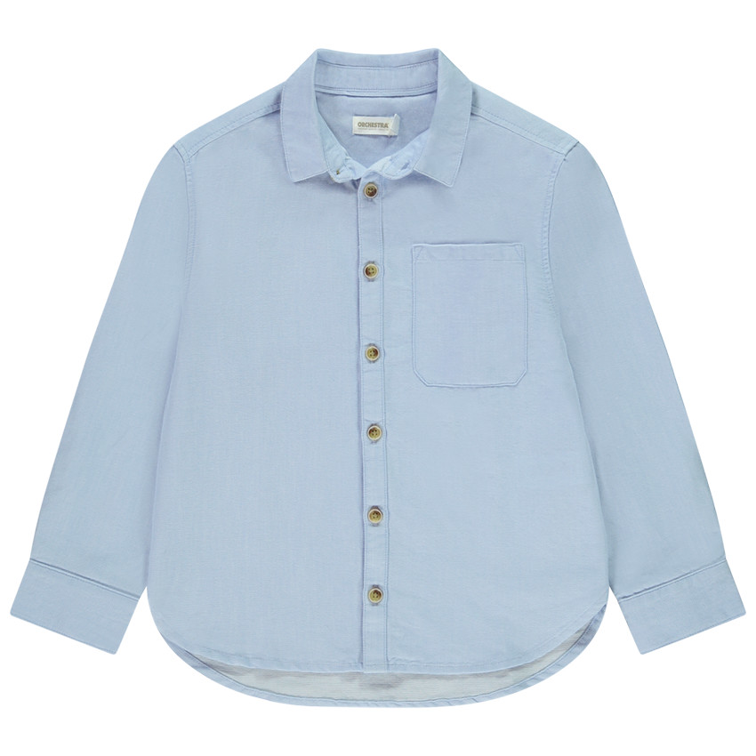 Camisa de manga larga lisa para niño 