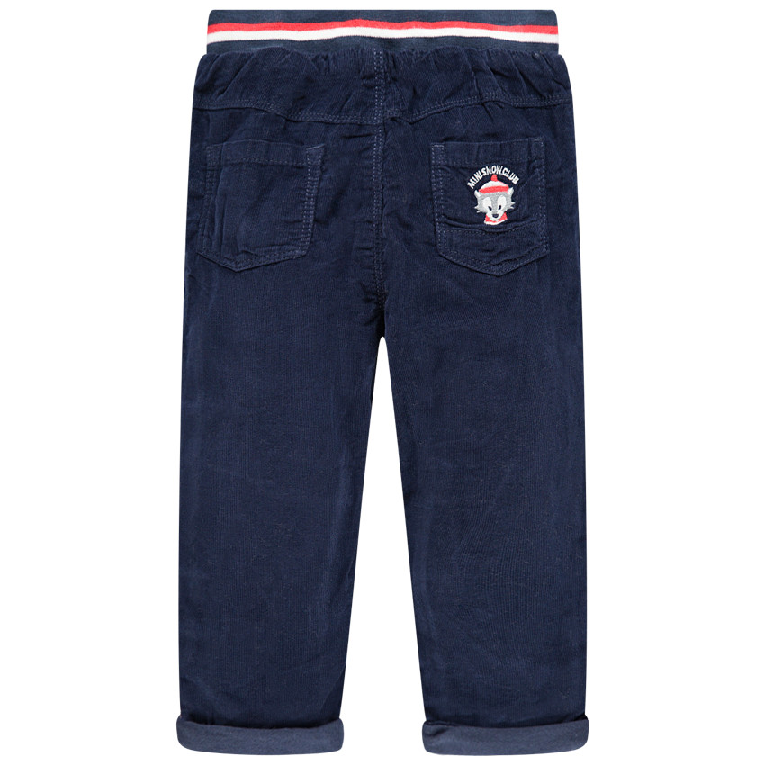 Pantalón de terciopelo con forro de punto y cintura elástica 