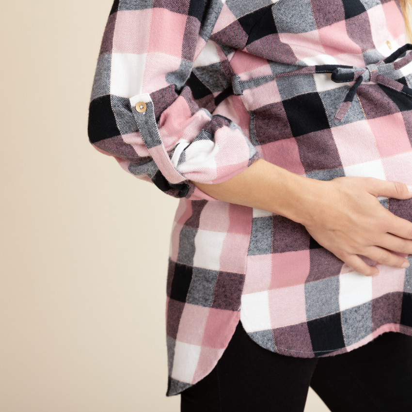 Camisa de cuadros de manga larga para mujer 