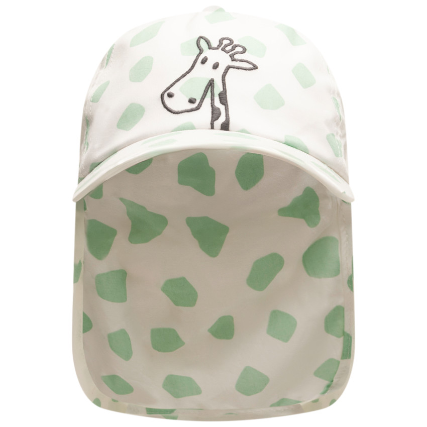 Gorra con protección para el cuello estampado jirafa + bordado 3D mate para bebé niño 